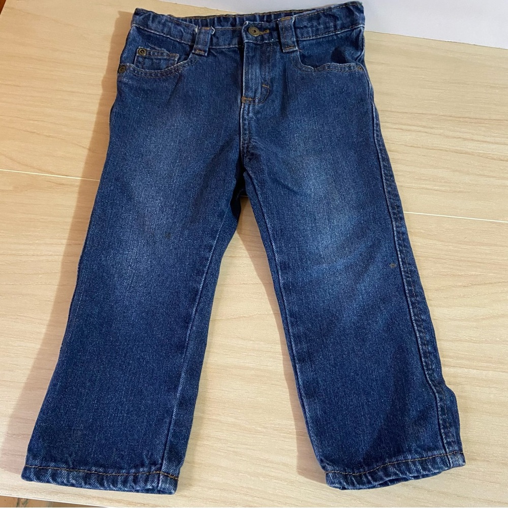 Wrangler 3T Toddler Blue Jeans Straight Leg Dark Wash Casual Western Everyday